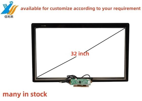 32 " 10 نقطه ای GG ظرفیت پروژکتور صفحه نمایش لمسی با اتصال COB Anti-UV AR AG AF قابل تنظیم برای پزشکی تجاری