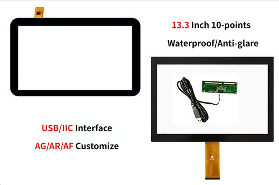 13.3'' صنعتی چند صفحه نمایش لمسی با USB و IIC رابط G + G ساختار