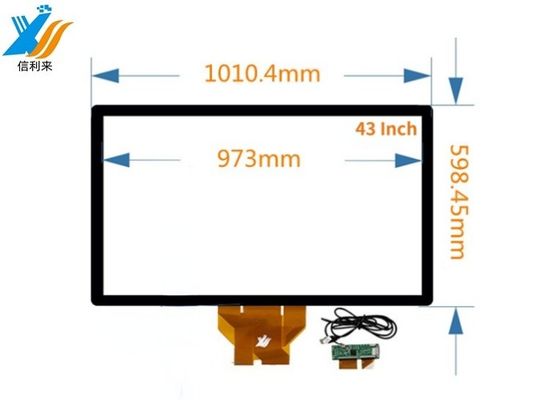 صفحه نمایش لمسی ظرفیت 43 اینچ 10 نقطه ای رابط USB ساختار G + G