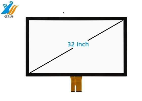 32 " 10 نقطه ای GG ظرفیت پروژکتور صفحه نمایش لمسی با اتصال COB Anti-UV AR AG AF قابل تنظیم برای پزشکی تجاری